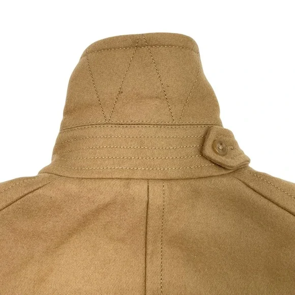 VTG J.Crew Double Breasted Pea Coat Camel Tan Wool Thinsulate Insulated Womens M - Picture 8 of 11